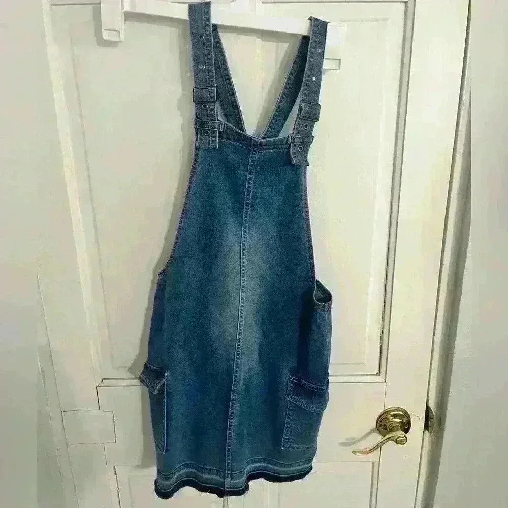 Justice Girls Overall Dress | Denim Dress with Pockets | Size 14